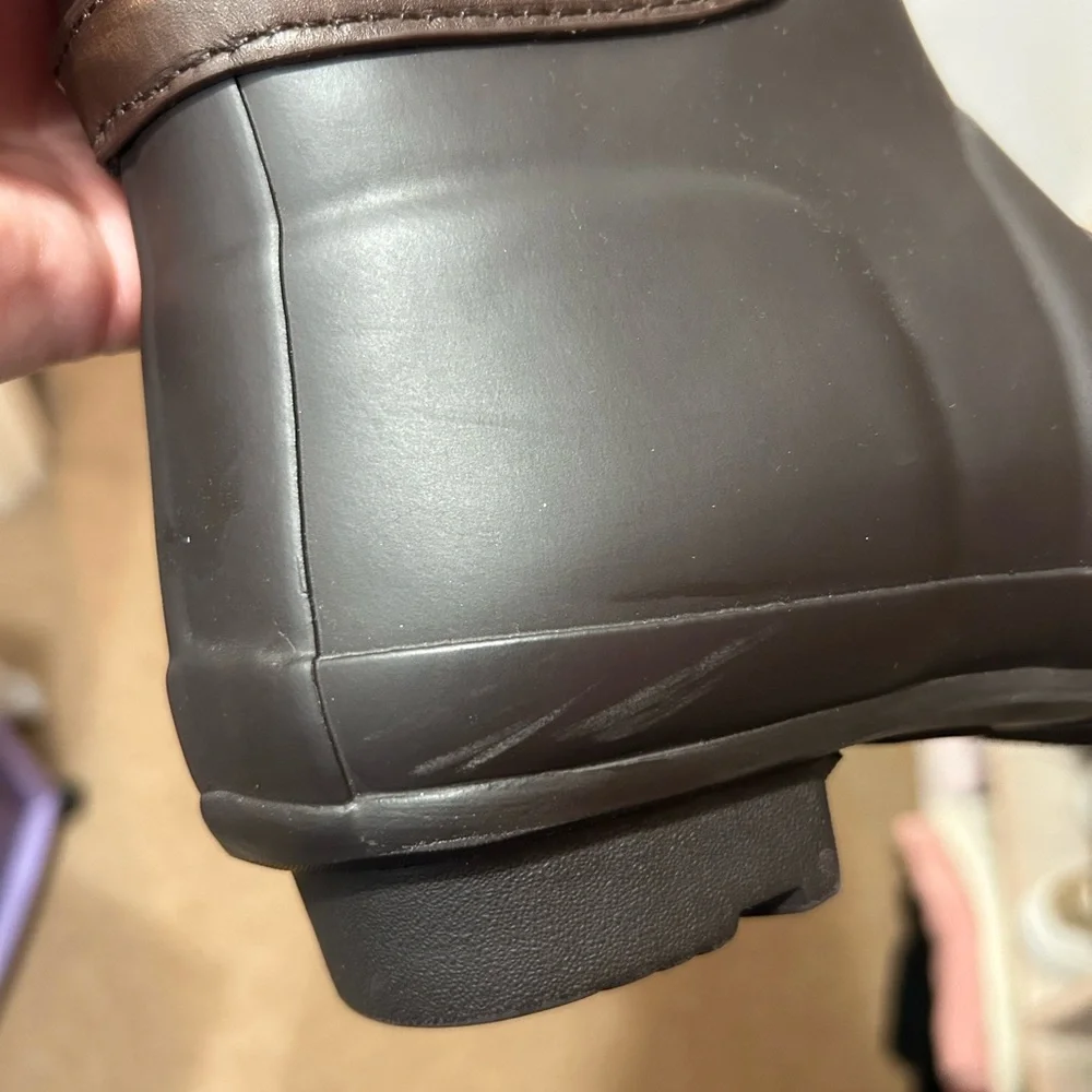 Hunter Tall Winter Rain Boots in Black and Brown